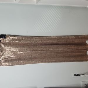 Palazzo pants rose gold metallic stretch NWT